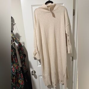 Free People Beach Cream Long Sleeve Dress 🔥 Size Small Oversized 🥴